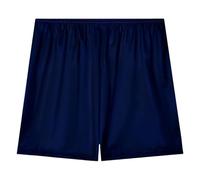 Pantalones cortos de pijama de algodón para mujer, con estampado de corazón, pierna ancha, longitud hasta la rodilla, holgada, pierna recta, pijama corto, azul oscuro, XXL