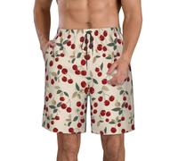 Pantalones Cortos De Playa Cerezas Rojas (2) Imprimir Shorts Hombre Bañador Corto Comodidad Pantalones Cortos para Deportivos Verano Correr S