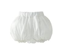 Pantalones cortos de playa con estampado floral para niñas de 2 a 7 años, cintura alta, holgados, pierna ancha, pantalones cortos de calabaza, blanco, 4-5 años