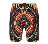 Pantalones Cortos De Playa Geometría Nativa Tribal Étnica Short Hombre Pantalones Cortos Transpirable Bañador Corto para Senderismo Deportivos Verano L