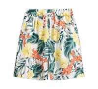 Pantalones Cortos de Playa Holgados con Estampado Floral Informal de Verano para Hombre, con Parte Delantera Plana, Ligeros y a la Moda. Línea Suelta Que Sigue tu Movimiento