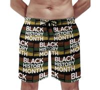 Pantalones Cortos De Playa Mes De La Historia Afroamericana Pantalones Cortos Secado Rápido Short Transpirable Bañador Corto para Deportivos Playa Entrenamiento M