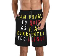 Pantalones Cortos De Playa No Puedo Dejarlo Porque Actualmente Soy Demasiado Legítimo Short Secado Rápido Bañador para Hombre Comodidad Shorts para Baloncesto Correr Playa XL