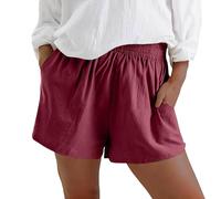 Pantalones cortos de playa para mujer verano de 2026 de cintura alta ancha acampanada, para vacaciones en playa, ocio al aire libre, casual cómodo, nueva colección beachwear, moda de verano, Rd122