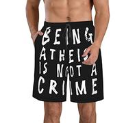 Pantalones Cortos De Playa Ser Ateo No Es Un Crimen Short Hombre Bañador para Hombre Transpirable Bañador Corto para Deportivos Baloncesto Correr L