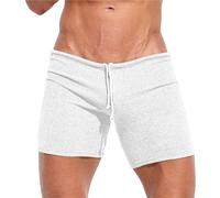 Pantalones cortos de punto acanalado para hombre, cintura baja, con cordón, cómodos, pantalones cortos de jersey para dormir en casa, ropa de dormir corta, ropa de dormir, ropa de dormir ligera