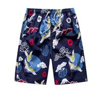Pantalones cortos de tabla de verano para hombres, pantalones cortos totalmente impresos con bolsillo para atar, blanco, M