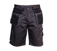 Pantalones cortos de trabajo para hombre, pantalones cortos de trabajo, elementos reflectantes, profesionales, resistentes, pantalones de trabajo, pantalones de jardín, gris-negro, 46/48 ES