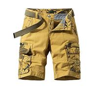 Pantalones Cortos de Trabajo para Hombres Resistente a roturas y desgarros Anti-Arrugas y fácil de cuidar Cintura elástica para Mejor Ajuste firmes y Sencillos de Limpiar（Naranja；34）