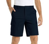 Pantalones Cortos de Trabajo para Hombres Resistente a roturas y desgarros Anti-Arrugas y fácil de cuidar Cintura elástica para Mejor Ajuste firmes y Sencillos de Limpiar（Azul Oscuro；M）_1