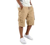 Pantalones Cortos de Trabajo, Trabajo Pantalones Cortos Cargo, Trekking Piratas Bermudas Pirata Verano Casual Mens Cremallera Shorts Algodón Bermuda Hombre Verano, L