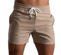 Pantalones cortos de verano 2026 para hombre de verano de color sólido, con bolsillo con cordón, de secado rápido, informales, deportivos, pantalones de correr informales, hasta la rodilla, ropa