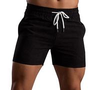 Pantalones cortos de verano 2026 para hombre de verano de color sólido, con bolsillo con cordón, de secado rápido, informales, deportivos, pantalones de correr informales, hasta la rodilla, ropa