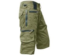 Pantalones cortos de verano para hombre, ligeros y aireados, pantalones cortos elásticos con bolsillos laterales, pantalones cortos cargo con cremallera, pantalones vaqueros de corte holgado