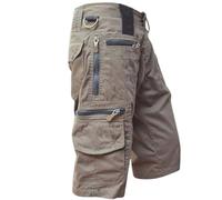 Pantalones cortos de verano para hombre, ligeros y aireados, pantalones cortos elásticos con bolsillos laterales, pantalones cortos cargo con cremallera, pantalones vaqueros de corte holgado