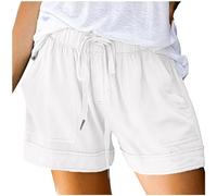 Pantalones Cortos de Verano para Mujer Casual Pantalon Corto Tela elástica elásticos Shorts Entrenamiento Jogging Casuales hasta la Rodilla Vacaciones Playeras