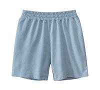Pantalones cortos de verano para niños pequeños, pantalones cortos de color sólido, ropa de exterior casual, moda para niños, leggings con pantalones cortos para niños, Azul claro n.º 1., 6-7 Años