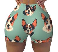 Pantalones cortos de yoga casuales con estampado de avatares de animales, cómodos pantalones cortos deportivos adecuados para viajes y fitness, NEGRO, L