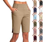 Pantalones cortos de yoga con bolsillos para mujer, pantalones capri para mujer, verano, elásticos, elegantes, cortos, pantalones de deporte sueltos, pantalones de chándal con bolsillos, pantalones de