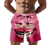 Pantalones Cortos Deporte Hombre, Bermudas Hombre Verano Pantalones Cortos de Playa con Estampado de Coco 5 Bolsillos Estilo Lino Corte Relajado