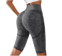 Pantalones Cortos Deportivas Mujer Shorts Yoga Cintura Alta Mallas Cortas Leggins Cortos sin Costuras Verano Plumi 3D anticelulitis Adelgazante Elástico Push Up Jogging Correr Gym Fitness 2025