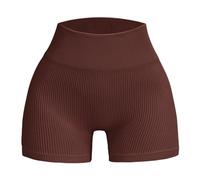 Pantalones Cortos Deportivos de Entrenamiento para Mujer, Pantalones Cortos Acanalados sin Costuras, Pantalones de Yoga#103