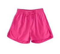 Pantalones cortos deportivos de verano para niñas, pantalones cortos atléticos holgados, cintura elástica, transpirables, ligeros, pantalones deportivos casuales para natación, playa, hot pink, 11-12