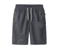 Pantalones Cortos Deportivos Hombre Verano Algodón Bermuda Shorts Deporte Bolsillo con Cremallera Cordón Elástico Running Correr Fútbol