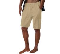 Pantalones Cortos Deportivos PantalóN Corto Casual Hombre con Bolsillos DiseñO CóModo Estilo Urbano Diario Pantalones DE Boxeo Hombres XL Retrocortos Hombres Mini Cortos (Khaki, L)