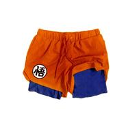 Pantalones Cortos Deportivos para Hombre, Verano 2026, Dragon Ball, Diseño Dos en Uno, Estampado de Son Goku, Secado Rápido, Efecto de Dos Piezas SDKHXK1200 L