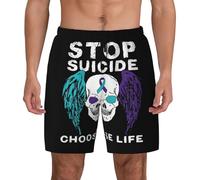 Pantalones Cortos Detén El Suicidio, Elige La Vida: Concienciación sobre La Prevención del Suicidio. Bañador Hombre Transpirable Short Deportivo Elásticos Swim Trunks para Viajes Correr Piscina S