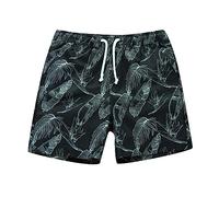 Pantalones Cortos Estampados de Verano para Bebés y Niños Pequeños Bañadores de Playa con Diseño Tropical Ropa de Baño Có y Ligera para Vacaciones (Black, 3-4 Years)