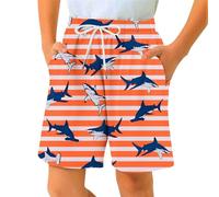 Pantalones Cortos Estampados para niños, Informales, cómodos, para Deportes al Aire Libre, Juegos Activos, de Verano, para niños pequeños de 2 a 14 años (Orange, 9-10 Years)