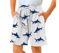 Pantalones Cortos Estampados para niños, Informales, cómodos, para Deportes al Aire Libre, Juegos Activos, de Verano, para niños pequeños de 2 a 14 años (White, 13-14 Years)