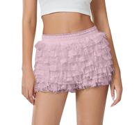 Pantalones Cortos Femeninos con Volantes Estilo Lolita y Detalles de Encaje en Diseño Calabaza para un y