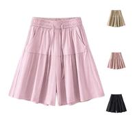 Pantalones Cortos Fluidos Para Mujer Ligeros Elásticos Cómodos Informales