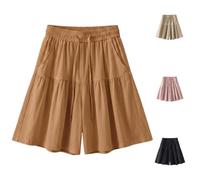 Pantalones Cortos Fluidos Para Mujer Ligeros Elásticos Cómodos Informales