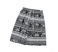 Pantalones cortos holgados con estampado de elefante para mujer, verano, playa, festival, casual, recto, hasta la rodilla, delgados, transpirables, para vacaciones (talla promedio E)