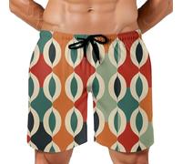 Pantalones Cortos Hombre Abstracto Verano Casual geometría Deporte Running Pants Jogging Cortos Pantalon Suelto Cómodo Cordón Pantalones de Playa Shorts S