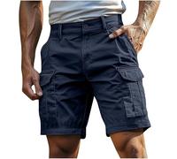 Pantalones Cortos Hombre Bermudas Cargo Shorts Verano Casual Moda Color Sólido Vintage Pantalón Trabajo Running Correr Playa Pantalon Corto Deporte con Bolsillos Talla Grande