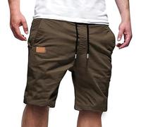 Pantalones Cortos Hombre Bermudas Cargo Shorts Verano Casual Moda Color Sólido Vintage Pantalón Trabajo Running Correr Playa Pantalon Corto Deporte con Bolsillos y Cintura Elástica Shorts Talla Grande