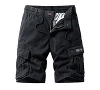 Pantalones Cortos Hombre Blanco Algodón XL Pantalon Vestir Ropa de Trabajo para Bermudas Cargo Hombre Cuerda Cremallera Bolsillos Negro Lisas Pantalón Corto Trabajo Mis Pedidos Negro XL
