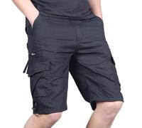 Pantalones Cortos Hombre Cargo Pantalon Corto Hombre Deporte con Multibolsillos Suelto Cómodos Cintura Elástica Alta Pantalón Corto de Senderismo Ligeros Transpirable Talla Grande Bermudas Verano