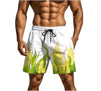 Pantalones Cortos Hombre Casual Moda Verano Estampado Llamas Playa Deporte