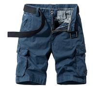 Pantalones Cortos Hombre Cremallera Bolsillos Lino Montaña Blanco Lisas Azul Oscuro Pantalon Corto Chino Hombre Rebajas Hoy Oferta Flash XXL Blancos Cuerda de Vestir Bermudas Largas Azul Oscuro XXL