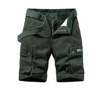 Pantalones Cortos Hombre De Trabajo Verano con Cintura Elástica Gym Tendencia Shorts Verano Deporte Clásicos Ropa De Hombre Bermudas Casual Verde del ejército L