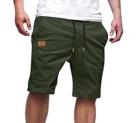 Pantalones Cortos Hombre Deporte Verano Shorts Casual Tejido hasta la Rodilla Verano Bermudas con Cintura Elástica y Bolsillo Pantalón Corto Corte Recto Cómodos y Suaves para Running Trekking