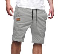 Pantalones Cortos Hombre Deporte Verano Shorts Casual Tejido hasta la Rodilla Verano Bermudas con Cintura Elástica y Bolsillo Pantalón Corto Corte Recto Cómodos y Suaves para Running Trekking