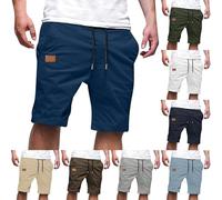 Pantalones Cortos Hombre Deporte Verano Shorts Casual Tejido hasta la Rodilla Verano Bermudas con Cintura Elástica y Bolsillo Pantalón Corto Corte Recto Cómodos y Suaves para Running Trekking