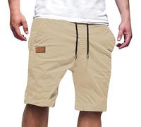 Pantalones Cortos Hombre Deporte Verano Shorts Casual Tejido hasta la Rodilla Verano Bermudas con Cintura Elástica y Bolsillo Pantalón Corto Corte Recto Cómodos y Suaves para Running Trekking